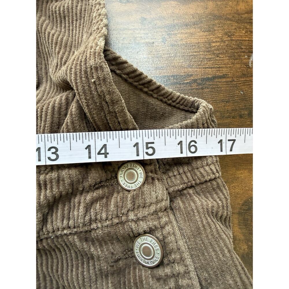 We The Free FREE PEOPLE Ziggy Cord Overalls Brown Corduroy Bibs Size Small Boho - Picture 10 of 12